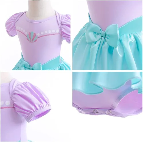 Vista 14 de Disfraz de princesa de Belle Sofía Blancanieves para niñas pequeñas, disfraz de princesa, Navidad, Halloween, mameluco con diadema