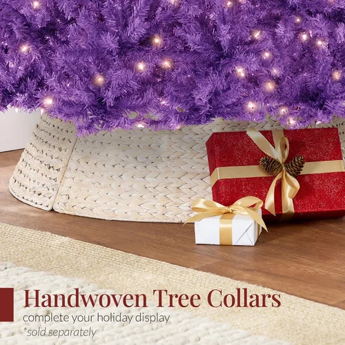 Vista 52 de Best Choice Products Árbol de Navidad azul bebé preiluminado de 6 pies, decoración navideña artificial completa con 947 puntas de rama, 250 luces