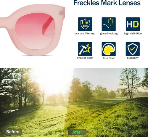 Vista 3 de Gafas de sol con diseño de mariposa, semi ojo de gato, montura de plástico y lentes gradientes transparentes