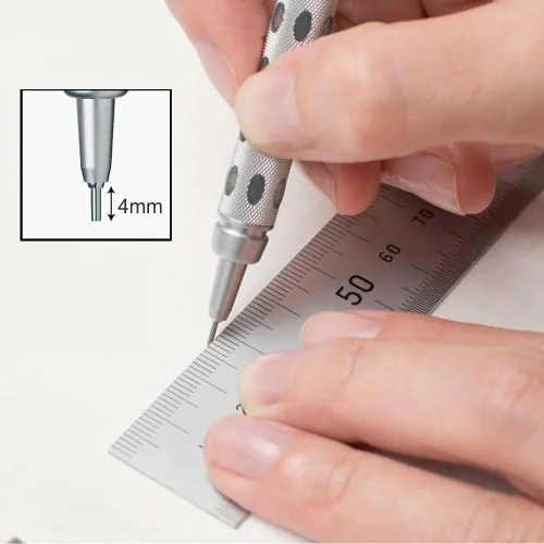 Vista 6 de Pentel Packaged Graph Gear 1000 - Lápiz de dibujo automático, 0.020 in, detalles grises, 1 lápiz (XPG1015)