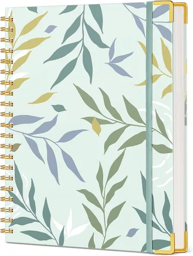 Vista 8 de Cuaderno estético en espiral para mujer, 200 páginas, cuadernos rayados de 8.5 x 11 pulgadas, diarios en espiral grandes de tapa dura A4 con papel