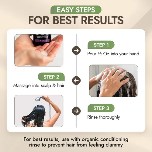 Vista 6 de Champú natural de Herbal Choice Mari (lavanda y caléndula, botella de 8 onzas líquidas) - Hecho con ingredientes orgánicos - Sin productos químicos