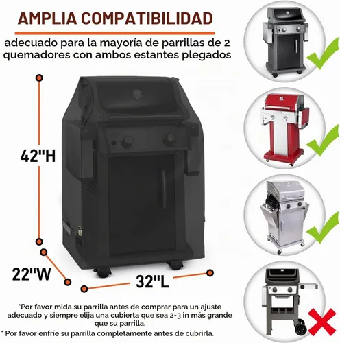 Vista 2 de Arcedo Cubierta para parrilla al aire libre de 32 pulgadas, resistente al agua, para parrilla de gas de 2 quemadores, cubiertas pequeñas