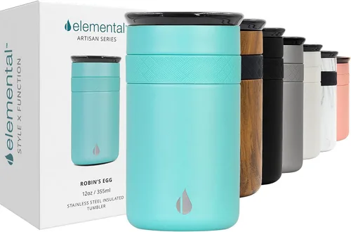 Vista 16 de Elemental Artisan Vaso Térmico Aislado, Taza de Viaje para Café de Triple Pared, Vaso Térmico de Café Reutilizable de Acero Inoxidable con Tapa