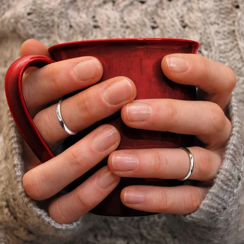 Vista 6 de Bling Jewelry Anillo de boda de plata de ley 925 unisex personalizado para parejas, para hombres y mujeres, diseño minimalista pulido simple
