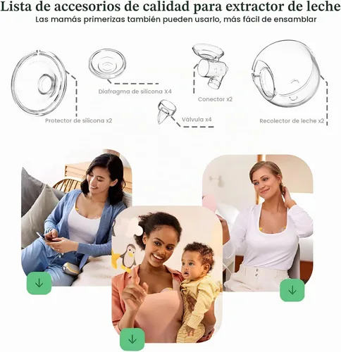 Vista 3 de Piezas de extractor de leche portátil, brida de copa colector de leche de 0.94 pulgadas, compatible con Momcozy/TSRETE S9/S10/S12, accesorios