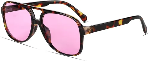 Vista 18 de Freckles Mark Lentes de sol clásicos estilo retro de los años 70 para mujeres y hombres, montura estilo aviador, cuadrada, grande y de moda