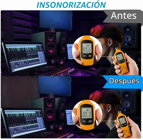 Vista 3 de Paquete de 24, paneles acústicos, paneles de pared, paneles de sonido, utilizados para insonorización, paneles de espuma insonorizada para paredes