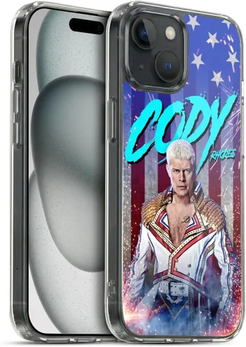 Vista 56 de Head Case Designs Funda de gel suave con licencia oficial de la WWE American Nightmare Flag Cody Rhodes Graphics compatible con Apple iPhone 7
