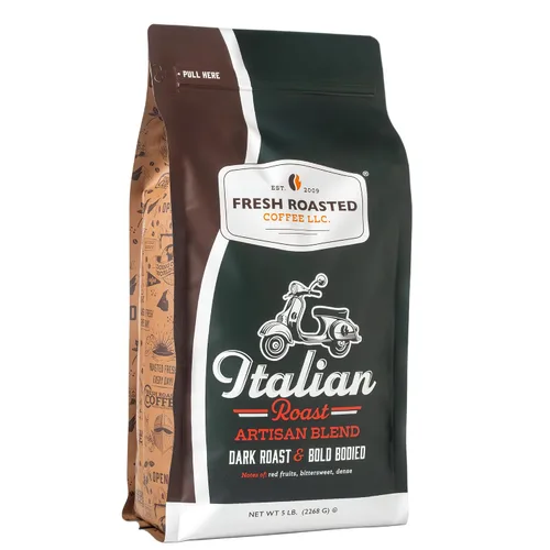 Vista 10 de Fresh Roasted Coffee, Blackbeard's Revenge, 12 onzas, tostado medio, Kosher, grano entero