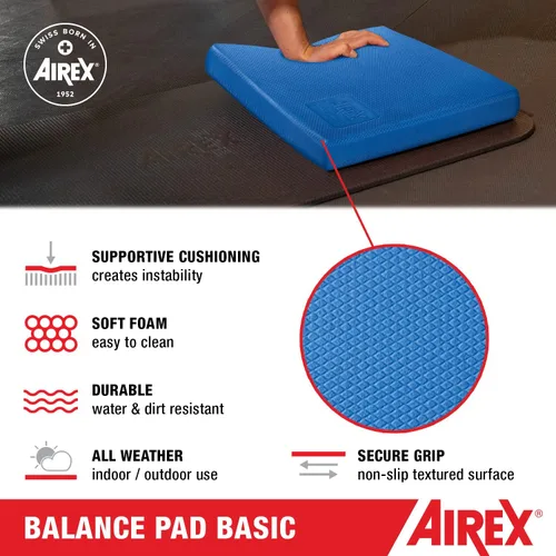 Vista 2 de AIREX Almohadilla de Equilibrio – Entrenador de Estabilidad para Equilibrio, Estiramiento, Terapia Física, Ejercicio, Movilidad, Rehabilitación