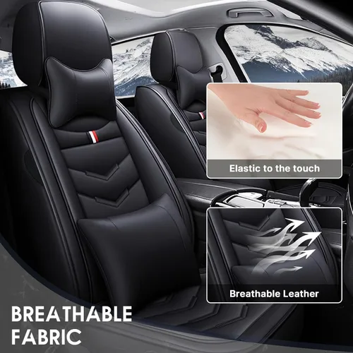 Vista 33 de Funda de asiento de auto de 2 asientos para Dodge Challenger 2000-2023, funda de cojín duradera, resistente al desgaste, impermeable, transpirable