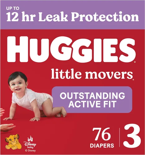 Vista 24 de Pañales Huggies tamaño 3, Little Movers para bebés, talla 3 (16-28 libras), 25 unidades, el empaque puede variar