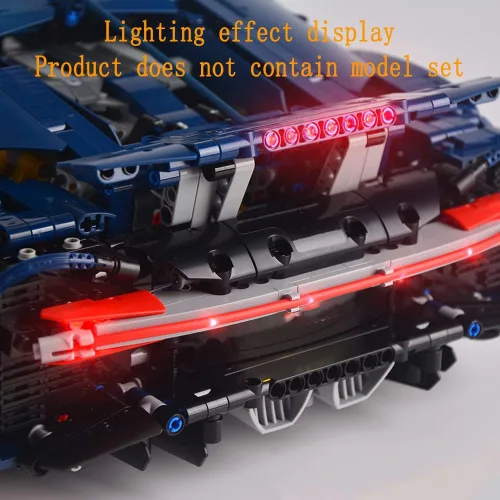 Vista 6 de GEAMENT Kit de luces LED versión mejorada para Technic Bugatti Chiron – Compatible con el modelo de construcción de autos de carreras Lego 42083