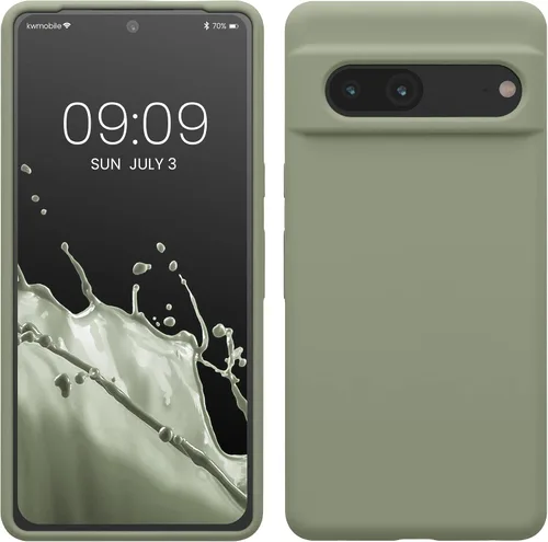 Vista 72 de kwmobile Funda compatible con Google Pixel 7 - Funda de silicona TPU con acabado suave - Piedra antigua