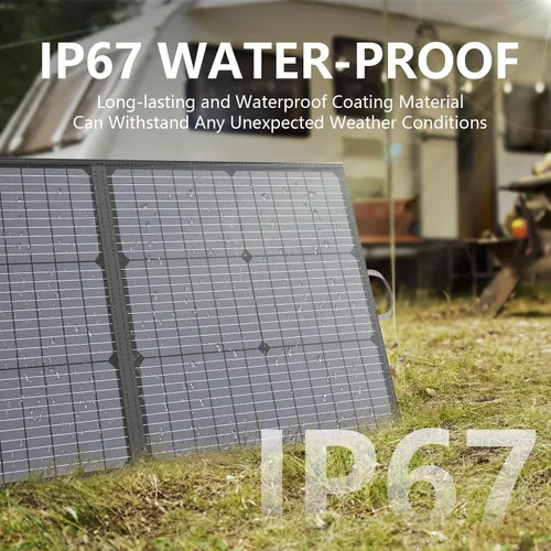 Vista 7 de Panel solar portátil de 220 W 40 V monocristalino plegable paneles solares cargador de energía de respaldo, IP67 impermeable duradero para estación