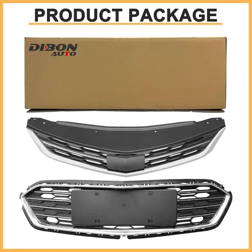 Vista 7 de Parachoques delantero superior inferior rejilla para Chevy Cruze 2016 2017 2018 Parrilla frontal de malla de panal