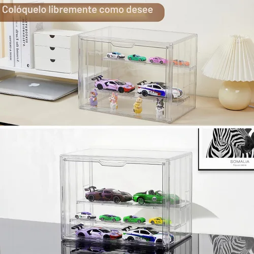 Vista 3 de Estuche de acrílico apilable de 4 capas para caja de exhibición