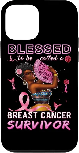 Vista 16 de iPhone 13 Pro Max Camisas afroamericanas contra el cáncer de mama para mujeres Blessed Survivor Case