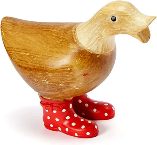 Vista 9 de Pato con botas, decoraciones de patio, arte de jardín, patos charcos con botas de agua manchadas lindas - Individual - Estatuas de decoración
