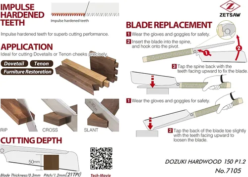 Vista 3 de Z-saw DOZUKI HARDWOOD (150), 7105, 5.906 in