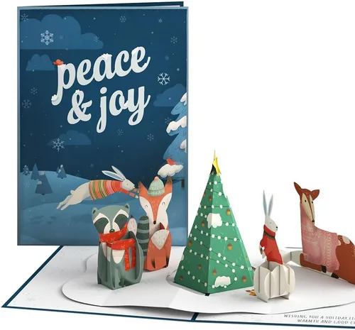 Vista 11 de Lovepop Tarjeta desplegable de Navidad para ella y él, tarjetas de felicitación navideñas 3D para niños, niñas, hombres y mujeres, animales