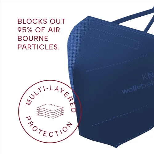 Vista 2 de Well Before KN95 - Paquete de 10 mascarillas desechables Mascarilla envuelta individualmente con lazo ajustable para las orejas