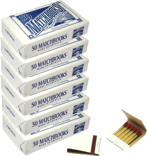 Vista 6 de D.D. Bean & Sons 50 Fósforos blancos lisos para bodas cumpleaños al por mayor hechas en América