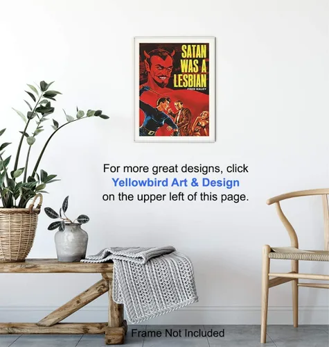 Vista 5 de Cartel de Satanás Era Una Lesbiana - Arte de Pared Vintage Retro de Película en Impresión - Regalos Lésbicos para Novia - Imagen Única y Genial