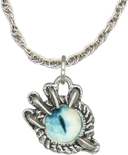 Vista 20 de Collar con colgante gótico, dragón de fantasía, Yin Yang, nórdico vikingo para regalo, estaño, cobre, oro, incluye cadena de plata de 24 pulgadas