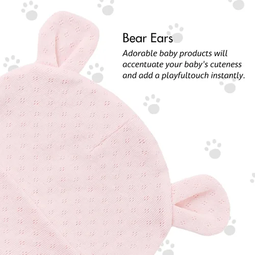 Vista 2 de Cotton Newborn Baby Girls Hat Spring Newborn Boys Hat Cute Rabbit Infant Beanie