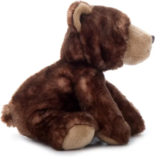 Vista 3 de The Petting Zoo Peluche de oso marrón, regalos para niños, animales salvajes del zoológico Onez, juguete de peluche de oso marrón de 9 pulgadas