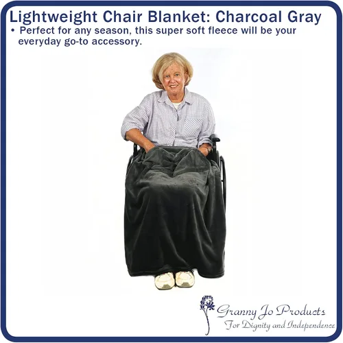 Vista 2 de Granny Jo Products Manta ligera para silla de ruedas, color gris carbón
