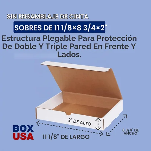 Vista 2 de BOX USA Shipping Boxes Medium 11.125"L x 8.75"W x 2"H 50-Pack, Cardboard Box for Shipping, Moving, Mailing, Packing, Packaging and Storage