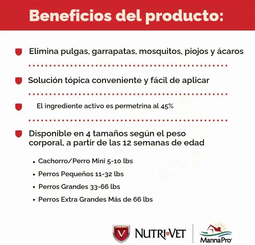 Vista 6 de Nutri-Vet Control de pulgas y garrapatas de defensa para cachorros