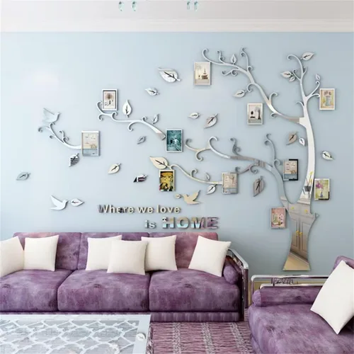 Vista 15 de Calcomanías de pared de árbol 3D - DIY, calcomanías de marcos de fotos y árbol de pared, marcos para fotos familiares, murales con calcomanías