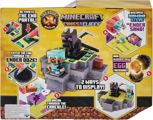 Vista 3 de Treasure X Minecraft Caves & Cliffs Ender Dragon. Personaje de mina y artesanía. Mina, descubre y crea con 20 niveles de aventura, encontrarás