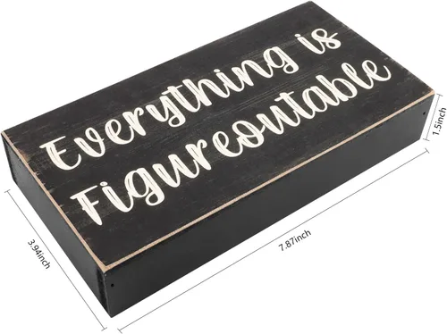 Vista 6 de Esur Letreros de caja negra inspiradores positivos para escritorio de oficina en casa, todo es figurable+un pensamiento positivo