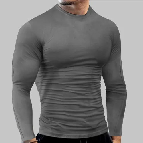 Vista 70 de Camisas de compresión atléticas de manga larga para hombre, capa base, camisa de entrenamiento atlético, camisas de compresión, camisetas deportivas