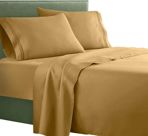 Vista 14 de Juego de sábanas para dormitorio de 4 piezas, colección 1500 Clara Clark.