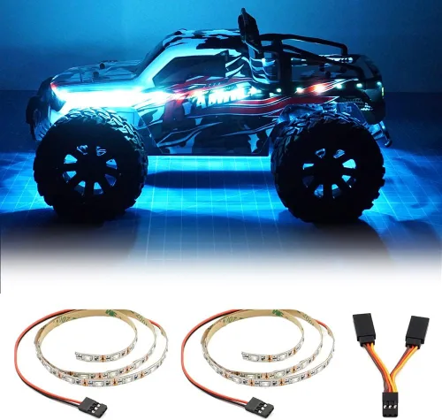Vista 9 de Tira de luces LED para aviones de ala fija ala con control remoto, drones, autos y camiones de control remoto.