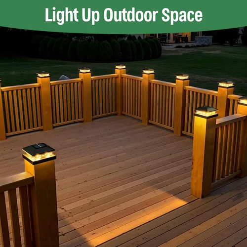 Vista 6 de JOFIOS Paquete de 12 luces solares con tapa de poste, impermeable IP65 Negro