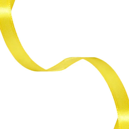 Vista 2 de Cinta de satén amarillo de color sólido, 3/8 pulgadas x 25 yardas, cinta de satén de tela para envolver regalos, manualidades, fabricación de lazos