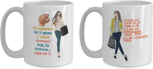 Vista 3 de Regalo para hermana Taza de cafe para hija Perfecto regalo para navidad, graduados, profesionales y estudiantes Vaso con afirmaciones