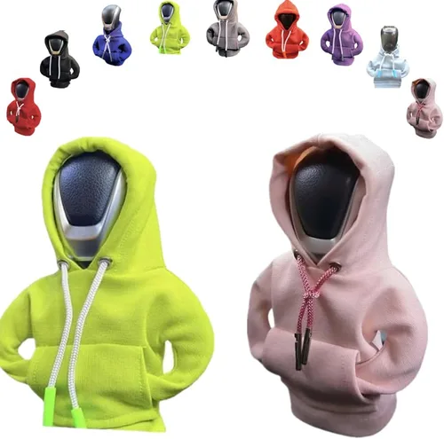 Vista 39 de Funda para palanca de cambios de automóvil, suéter divertido con pomo de palanca de cambios, sudadera con capucha para decoración y protección
