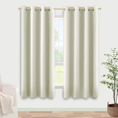 Vista 95 de KOUFALL Cortinas de Baño Aqua para Ventana, Juego de 2 Paneles Decoración Costera Cortinas Cortas Opacas para Ventana Pequeña de Cocina Puerta