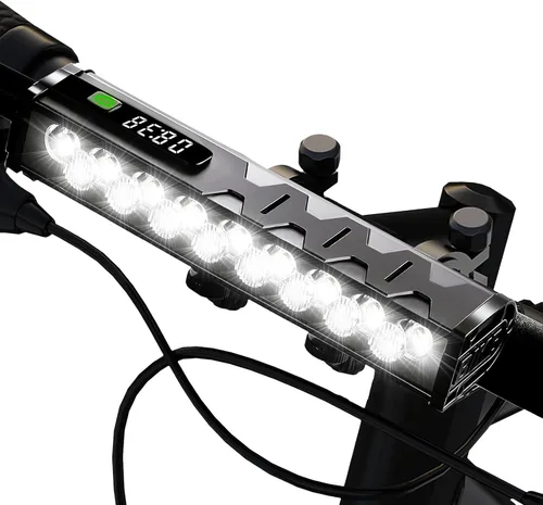 Vista 10 de 17* LED 4800 Lumen Bike Lights, USB-C Rechargeable Bicycle Light, Super Bright Bike Lights for Night Riding, IP65 Waterproof Bicycle Headlight for