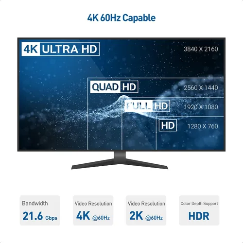 Vista 2 de Cable Matters Cable de monitor USB-C a USB-C de 6 pies con video 4K 60Hz, PD de 100 W, transferencia de datos de 5 Gbps y adaptador de ángulo recto