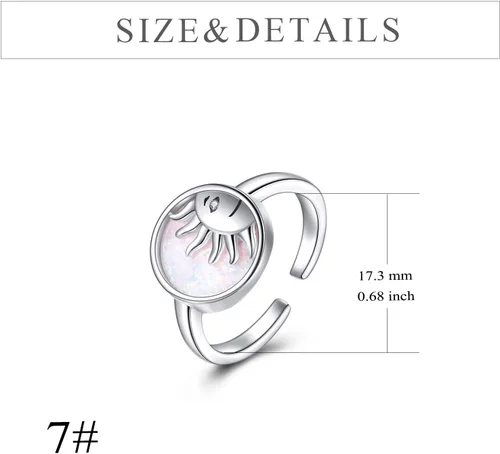 Vista 4 de YFN Anillos de plata de ley con diseño de animales, anillos abiertos ajustables, regalos de joyería para mujeres y hombres