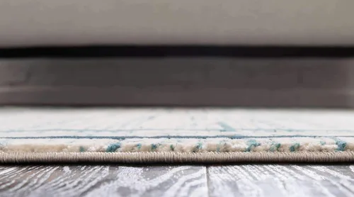 Vista 5 de Unique Loom Oasis Collection - Alfombra de área - Fuente (2 pies x 6 pies, color azul/marfil)